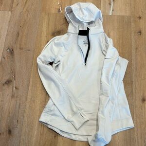NIKE Dri Fit Fleece Hoodie 1/4 Zip Athletic White Pullover Women’s SZ Medium
